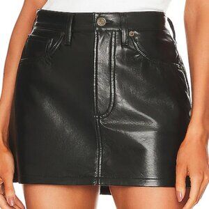 AGOLDE Recycled Leather Liv Mini Skirt in Size 24